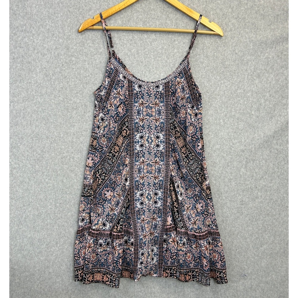 American Rag Cie Size XS Floral Boho Mini Tank Dress Colorful Festival Hippie